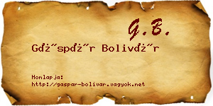 Gáspár Bolivár névjegykártya